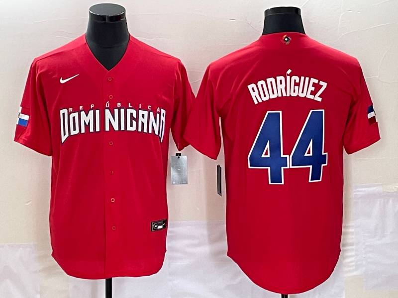 Men's Dominican Republic Baseball #44 Julio Rodríguez 2023 Red World Baseball Classic Stitched Jersey Men's Dominican Republic Baseball #44 Julio Rodríguez 2023 Red World Baseball Classic Stitched Jersey